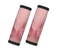 Avvolgimento per maniglia del bagaglio a forma di cuore rosa con ali per San Valentino, 2 pezzi, per borse da viaggio, valigie, trolley e altri bagagli.