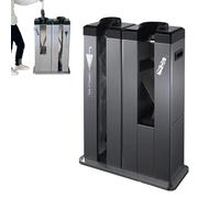 Avvolgitore automatico per ombrelli bagnati, macchina imballatrice a doppia fessura con supporto in acciaio inox e ruota, include 1200 sacchetti, ideale per uso commerciale