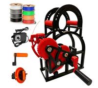 Avvolgitore bobina filamento 3D elettrico/manuale,for bobine 1kg | Riavvolgitore manuale del filamento, senza grovigli, percorso uniforme dei cavi, design rimovibile(Red)