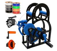 Avvolgitore bobina filamento 3D elettrico/manuale,for bobine 1kg | Riavvolgitore manuale del filamento, senza grovigli, percorso uniforme dei cavi, design rimovibile(Blue)