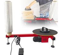 Avvolgitore elettrico per film estensibile, pressa per balle avvolgenti da 30 giri/min con piattaforma girevole da 40 cm e interruttore a pedale, macchina imballatrice per pallet pesanti