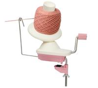 Avvolgitore manuale per lavorare a maglia e uncinetto, strumento portatile per avvolgere lana con morsetto da tavolo, telaio in metallo e plastica, rosa e beige, accessorio essenziale per progetti