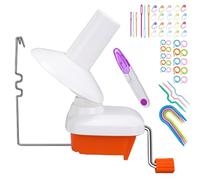 Avvolgitore per gomitoli, comodo avvolgitore arancione per filati, con facile installazione per riporre i filati + 53 aghi da maglia + 1 paio di forbici