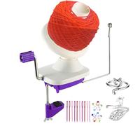 Avvolgitore per gomitoli di filato, avvolgitore per gomitoli viola, facile installazione per riporre i filati, 2 anelli regolabili per maglieria, 10 aghi da maglia + 10 aghi in plastica
