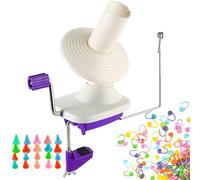Avvolgitore per gomitoli di filo a controllo manuale per filo, avvolgitore di filo con facile installazione per riporre filo + 20 protezioni per punte + 100 ferri da maglia