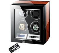 Avvolgitore per orologi per 2/4/6/9/12/24 orologi, illuminazione LED integrata e controllo LCD touchscreen, scatola carica orologi automatica in legno, scatola carica orologi, scatola per orologi con