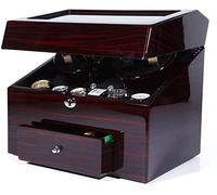 Avvolgitore per orologio automatico in legno, scatole di stoccaggio 5 modalità di rotazione Casella di display Case di accessori per polvere anti-magnetizzazione, Accessori anti-magnetizzazione
