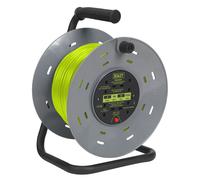 Avvolgitore Sealey Con Interruttore Termico 4 X 230V Prese 50M - Verde BCR50G