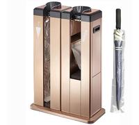 Avvolgitrice automatica portatile per ombrelli con dispenser a doppia porta Design montato su ruote Include 1000 sacchetti di plastica per un facile imballaggio e un uso conveniente.