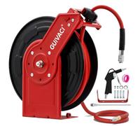 Avvolgitubo ad aria compressa, 20 m, con avvolgitubo automatico, avvolgitubo automatico ad aria compressa con attacco da 1/4" e 3/8", 1/4", max 300PSI, con staffa girevole a 180° e set di accessori