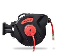 Avvolgitubo ad aria compressa con supporto parete, manico ergonomico e meccanismo per bloccaggio tubo ed avvolgimento automatico (20Mt)