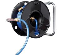 Avvolgitubo Anti Torsione con Tubo Flessibile per Aria Compressa da 20 Metri, Made in Austria, Brennenstuhl 1127010010, Tubo, 6/12mm, Avvolgitubo Robusto con Supporti per Montaggio a Parete, Nero/Blu