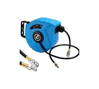 Avvolgitubo Aria Compressa Con Tubo Professionale Attacco 1/4" Fissaggio Parete Muro Sistema Blocco Automatico Riavvolgitore Auto Stop Accessorio Compressore Salvaspazio Pressione 24 Bar (10 + 1 Mt)