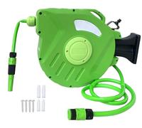 Avvolgitubo Automatico Autoavvolgente da Giardino Tubo Flessibile Fissaggio a Parete Automatico Girevole a 180° Riavvolgimento con Sistema di Blocco per irrigazione Giardino Esterno (10 Metri)