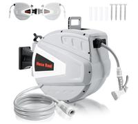 Avvolgitubo automatico da 30 + 2 m, orientabile a 180° | Avvolgitubo automatico, avvolgitubo da parete con doccetta e tubo da giardino per irrigazione del giardino e lavaggio auto