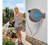 Avvolgitubo Automatico da Parete in PP, Giardinaggio, Blu, 20m