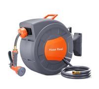 Avvolgitubo automatico retrattile da giardino - Materiale PP, riavvolgimento automatico, connettore filettato