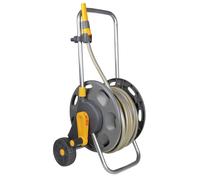 Avvolgitubo carrello assemblato con ruote e tubo 30 m Grigio-giallo