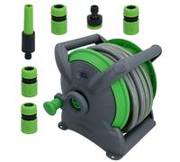 Avvolgitubo compatto da parete da giardino con 15 metri di tubo + 5 ugelli / ...