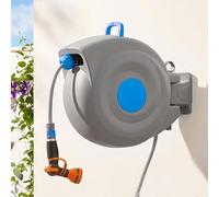 Avvolgitubo da Giardino Automatico in Plastica, 30m, Blu, 50.5x23.5x41 cm