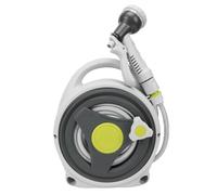 Avvolgitubo da giardino compatto e portatile da 49,2 piedi, leggero e robusto in ABS, organizer per tubi dell'acqua, durevole e salvaspazio, per l'irrigazione del balcone del