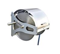 Avvolgitubo da giardino in acciaio inossidabile, resistente supporto per tubo retrattile da parete/pavimento con coperchio, capacità di 130 piedi per tubo da 1/2" (tubo dell'acqua e tubo dell'acqua da