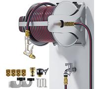 Avvolgitubo da giardino in acciaio inox, montaggio a parete, manovella per tubo dell'acqua con ugello multi-modello per un'irrigazione efficiente del giardino