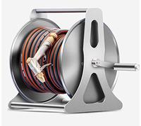 Avvolgitubo da giardino, in acciaio inox, montaggio a parete o rimovibile, set di avvolgitubo retrattile, per giardinaggio, irrigazione, lavaggio auto e pulizia