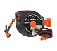 Avvolgitubo da giardino retrattile 1/2'' x 40m - Ugello 10 funzioni, blocco a qualsiasi lunghezza, riavvolgimento automatico, supporto a parete orientabile 180°, tubo collegamento 2m (20M)