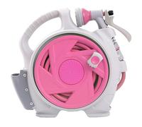 Avvolgitubo da Giardino Retrattile, Avvolgimento Automatico da 15M, Avvolgitubo Compatto con Ugello Spruzzatore a più Modi Pink