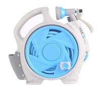 Avvolgitubo da Giardino Retrattile, Avvolgimento Automatico da 15M, Avvolgitubo Compatto con Ugello Spruzzatore a più Modi Blue