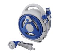 Avvolgitubo da giardino retrattile resistente, 15 m, con ugello, portatile, in ABS/PVC, montaggio a parete resistente al sole per soluzioni di irrigazione da giardino efficienti