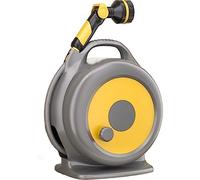 Avvolgitubo for tubi dell'acqua domestici, carrello avvolgitubo for da giardino con guida for tubo, flessibile 20 m/65 piedi 1/2'' e multifunzionale for lavaggio auto