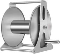 Avvolgitubo in Acciaio Inox per Montaggio A Parete/Pavimento - Supporto Portatubo da Giardino Senza Problemi per Una Comoda Conservazione - Ideale per Giardino, Prato, Cortile, Patio E Lav, G3