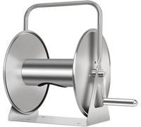Avvolgitubo in Acciaio Inox per Montaggio A Parete/Pavimento - Supporto Portatubo da Giardino Senza Problemi per Una Comoda Conservazione - Ideale per Giardino, Prato, Cortile, Patio E Lav, G1