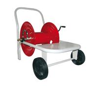 Avvolgitubo irrorazione professionale in acciaio con ruote