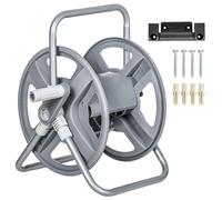 Avvolgitubo Manuale da Muro e Autoportante 40 mt in Metallo e polipropilene Grigio