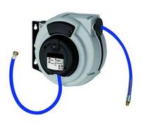 Avvolgitubo per aria compressa/acqua, tubo in PU ø 12 x 8, velocità di funzionamento. Max. 40 °C, PN max. 10 bar, G 1/4, lunghezza tubo 9 m