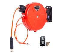 Avvolgitubo per compressore retrattile, strumento di riavvolgimento automatico da 10 m, bobina commerciale con girevole, accoppiatore rapido, bloccaggio automatico, strumento per compressore