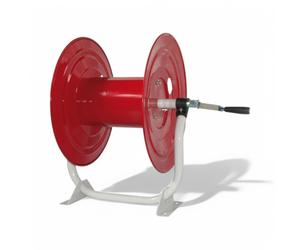 Avvolgitubo per irrorazione a staffa in acciaio completo di raccordi