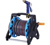 Avvolgitubo portatile da giardino con funzione retrattile, facile da riporre, carrello per uso esterno e industriale