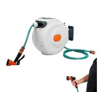 Avvolgitubo retrattile da giardino, 10/20/30 m, avvolgitubo a parete, avvolgitubo automatico, blocco della lunghezza, sistema di ritiro lento, per lavaggio auto, irrigazione giardino (10 m)