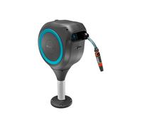 Gardena Avvolgitubo RollUp S: cassetta resistente alle intemperie con tecnologia RollUp e tubo 15 m, irrigazione di piccoli giardini con terrazza, riavvolgimento automatico, turchese (18605-20)