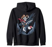 Avvoltoio Spettrale Cowboy Condor Scheletro Halloween Felpa con Cappuccio