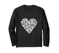 Avvoltoio Teschio a Forma di Cuore Love Gothic Art Maglia a Manica