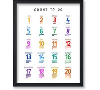 AVWXZBDFH Conta Fino A 20 Poster Numeri Educativi Per Asilo Nido Stampa Su Tela Immagini Da Parete Per Cameretta Dei Bambini Arredamento Per La Casa 40X60 Cm Senza Cornice