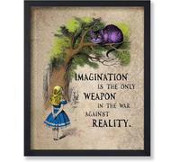 AVWXZBDFH Dizionario Poster Artistico L'Immaginazione È L'Unica Arma Stampa Gatto Tela Arte Murale Pittura Foto Immagini Per La Camera Dei Bambini Arredamento Per La Casa 40X60 Cm Senza Cornice