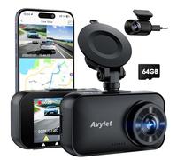 Avylet Dash Cam Auto 4K/2.5K+1080P,5GHz WiFi Doppia Dashcam Con 64G Scheda