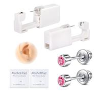 AVYRING Kit Completo per Piercing all'Orecchio con Pistola Usa e Getta, Borchie in Acciaio Inossidabile 316L, Automatico e Indolore, per Cartilagine, Trago, Conchiglia e Helix, Ideale per Fai da Te