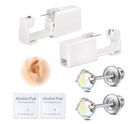 AVYRING Kit Completo per Piercing all'Orecchio con Pistola Usa e Getta, Borchie in Acciaio Inossidabile 316L, Automatico e Indolore, per Cartilagine, Trago, Conchiglia e Helix, Ideale per Fai da Te